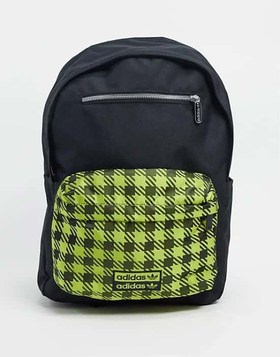 SALE - adidas Originals RYV checked backpack in black and yellow!