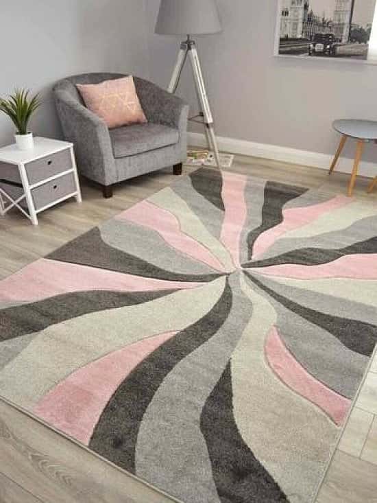 Hudson Pink Splinter Rug  - different sizes and prices in description