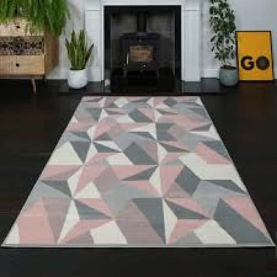 Milan pink and grey rug