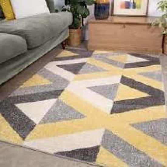 Yellow and grey modern rug