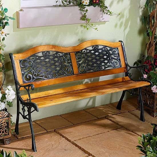 Wood and Resin Garden Bench - £79.99!