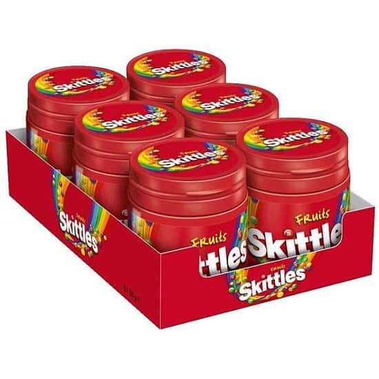 6 X SKITTLES FRUITS BOTTLES CHEWY SWEETS 125G PACKS