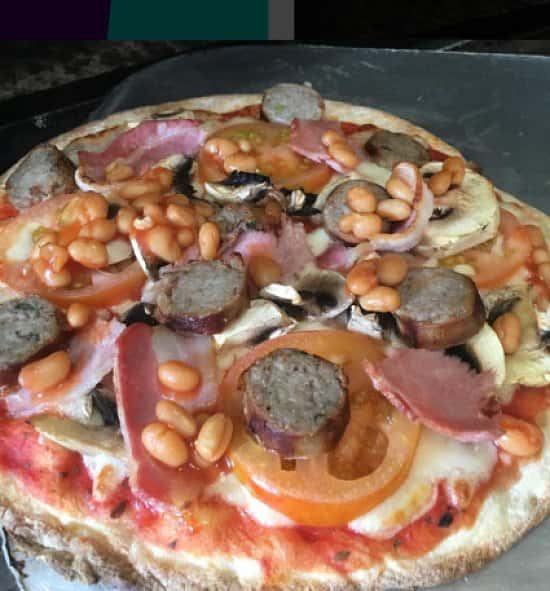 Our English breakfast pizza is now served in the 9inch
