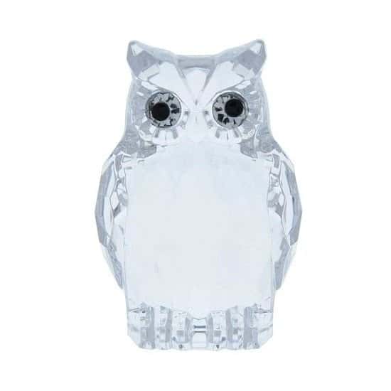Large Acrylic Owl Two Tone Clear Ornament | 8.5cm