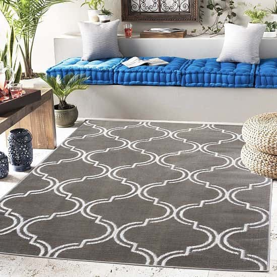 SALE - Outdoor Geometric Grey Rug, Zen!