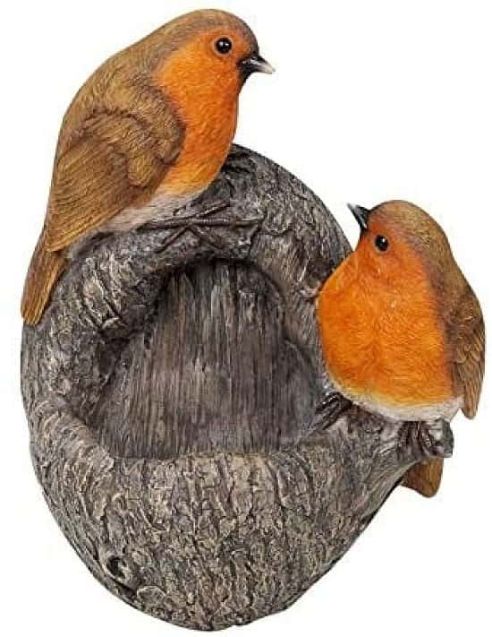 COUNTRY LIVING HAND PAINTED ROBIN BIRD FEEDER
