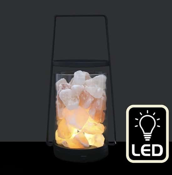 Black LED Salt Lamp Lantern