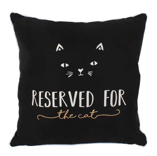 Black Reserved For The Cat Cushion