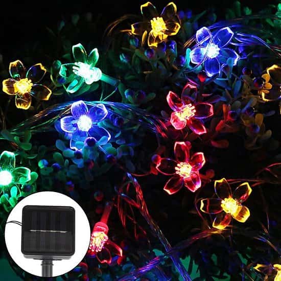 50 LED Solar Power Flower Fairy Garden Lights String Outdoor -Colourful