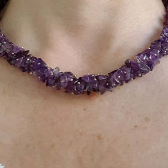 LIMITED EDITION: Chunky Amethyst chip necklace - 18"/45cm - Only £25 - Free UK delivery