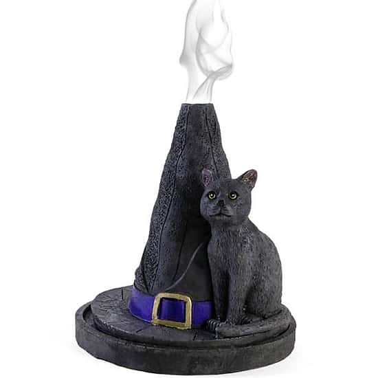 WITCH HAT WITH CAT - INCENSE CONE HOLDER