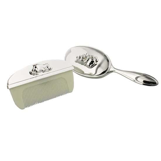 DISNEY WINNIE THE POOH SILVER PLATED HAIR BRUSH & COMB SET