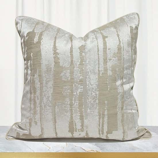 Jacquard - Beige Cushion Cover - 45 x 45 cm Or 50 x 50 cm