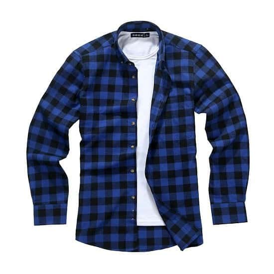 Mens Lumberjack Shirt,Matching Face Mask,Casual Soft Flannel Style Tartan Check