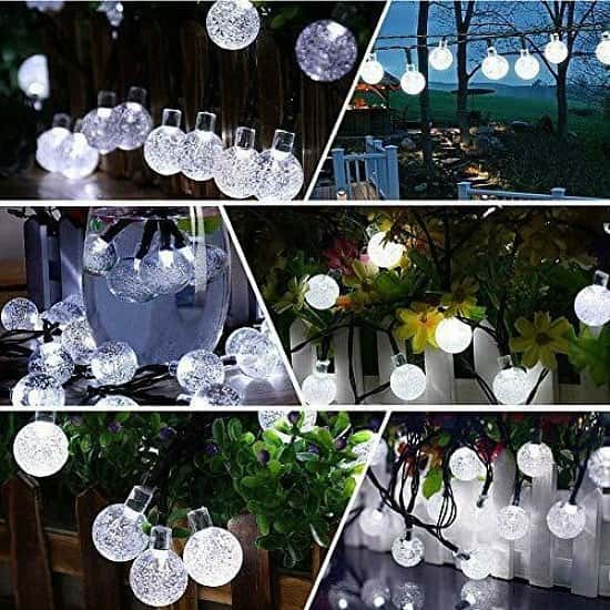 50 LED Solar Powered Garden Party-White Free Postage