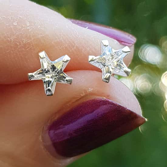 DEAL OF THE WEEK - Silver star, cubic zirconia star earrings. Were £16 - Now only £11. Free delivery