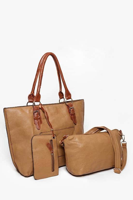 Brown Vegan Raw Soft Leather 3 in 1 Free Postage