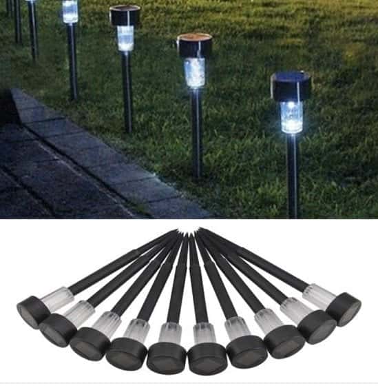 Garden Post Pathway Lights For Outdoor Lighting Rechargeable LED ×10