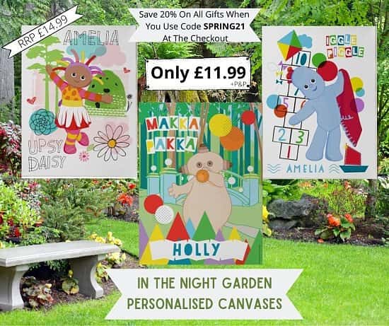 Personalised in the night garden canvases