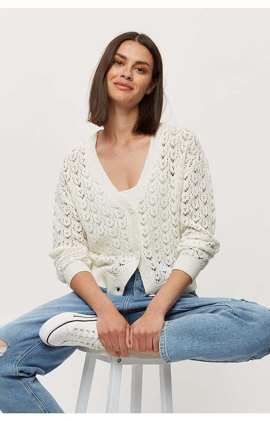 SALE - V Neck Pointelle Cardigan!