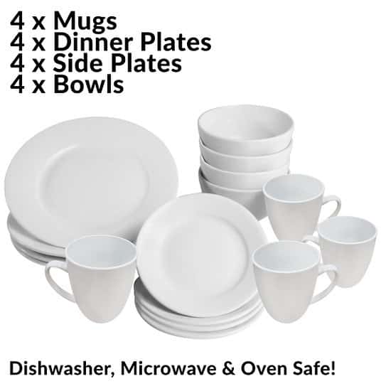 White dinnerware deals sets sale