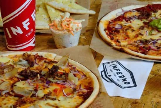 Late Lunch? Our Lunchtime Deal Runs 12-5pm: Infernover Pizza + Refillable Drink for just £4.95 