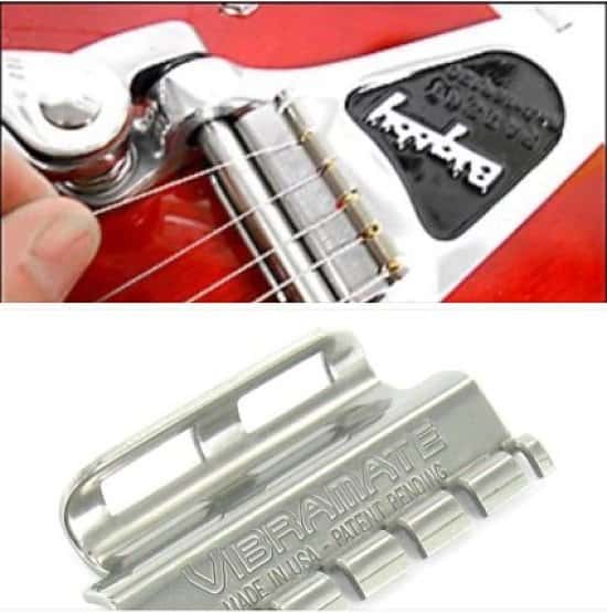 If you have a Bigsby you need the Vibramate String Spoiler, no more struggling fitting strings.