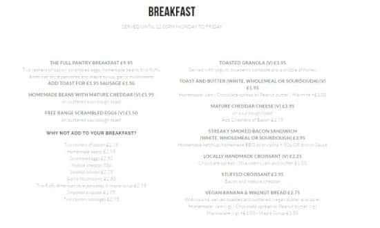  BREAKFAST SERVED UNTIL 12.00PM MONDAY TO FRIDAY. BREAKFASTS FROM £1.95