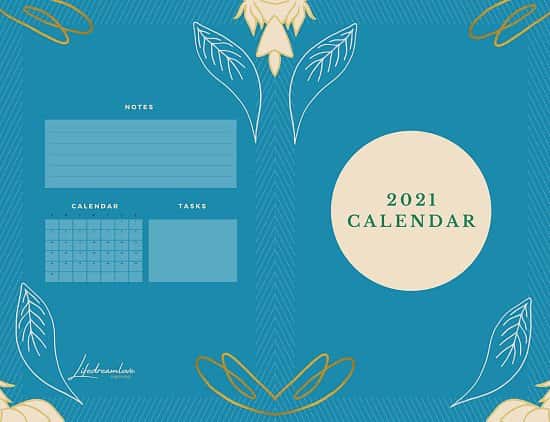 Get 2021 Calendar 12 Monthly Calendar Tasks and Note Section for just £5.25 by Life Dream Love