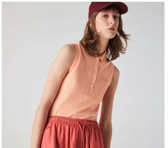 Women's Lacoste Slim fit Sleeveless Cotton Piqué Polo Shirt - £80.00!