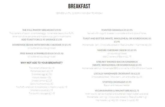 JOIN US FOR BREAKFAST!  FROM £1.95 - Brunch served until 6.30pm !