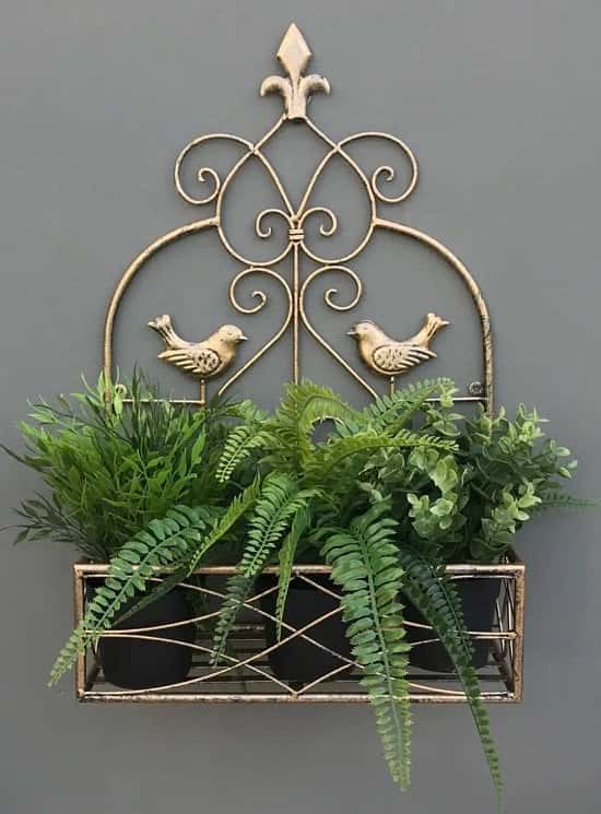 ♡♡ SAVE £5 PLUS FREE DELIVERY ♡♡ Small Gold Wall Planter 48.3 x 29.8 x 12.7cm