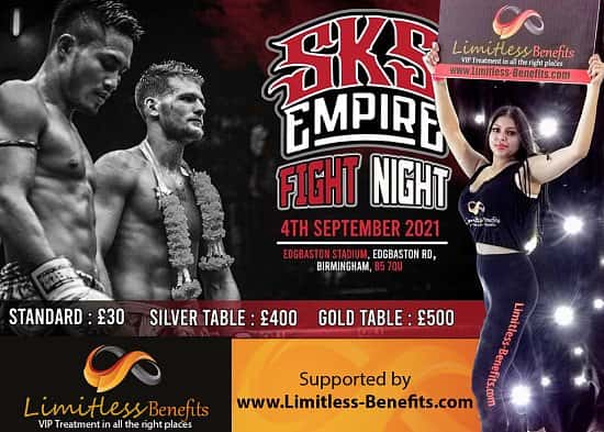 Win 2 free tickets to SKS Muay Thai FIGHT NIGHT 4th Sept 2021 Ring Girls Edgbaston Birmingham