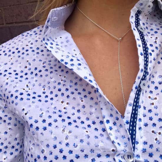 Lovely shirt from VLT, Modelled by our very own Kate Chaplin, Jewellery by Keishi Jewellery