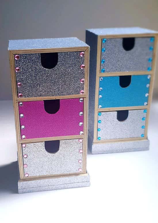 Handmade multipurpose 3 drawer set PINK | Jewellery storage