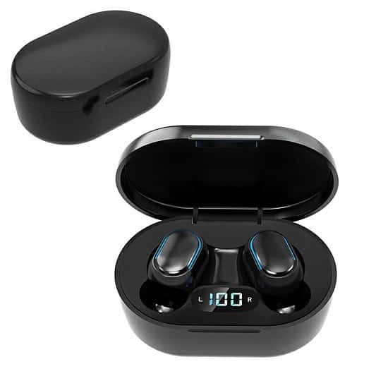E7S TWS Wireless V5.0 Bluetooth Earphones Mini Stereo Earbuds Macaron Colour - Black