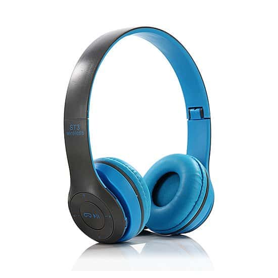 ST3 Wireless Bluetooth Headset Stereo Adjustable On-ear Headphone Earphone - Light Blue