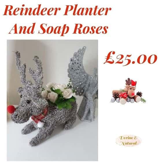 🎅Reindeer Planter With Soap Roses🎅