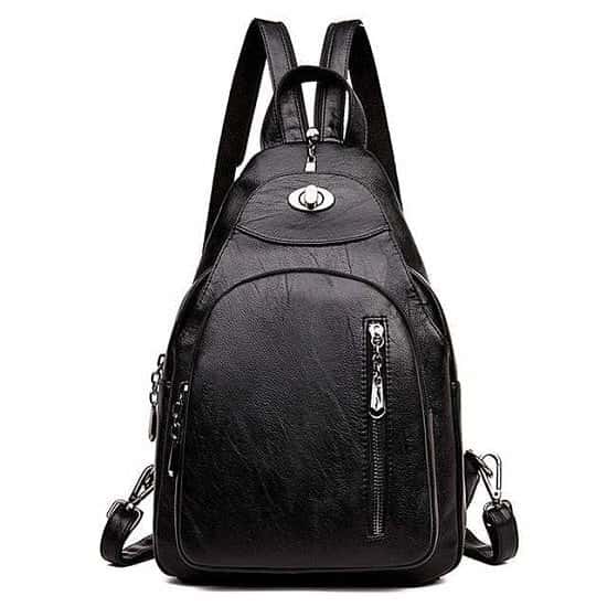 Women's Leather Chest Bags for Women Large Capacity School Backpack