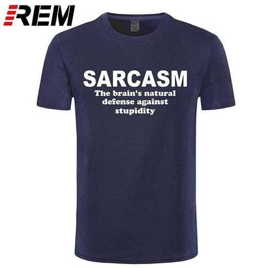 Sarcastic T-shirt New Summer Style Sarcasm Brain's Natural Defence Against Stupidity T-shirt Funny
