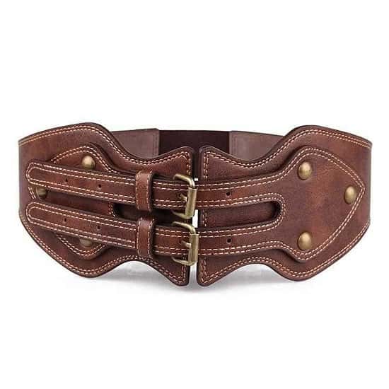 Women Vintage Belt Crazy Horse Leather Pin Buckle Elastic Wide Belt for Women Cummerbund Luxury