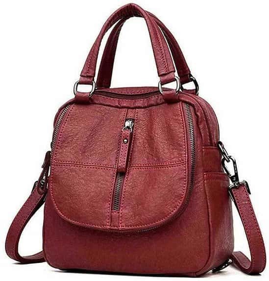 Fashion PU Leather Multipurpose Backpack Shoulder Handbag Shoulder Bag
