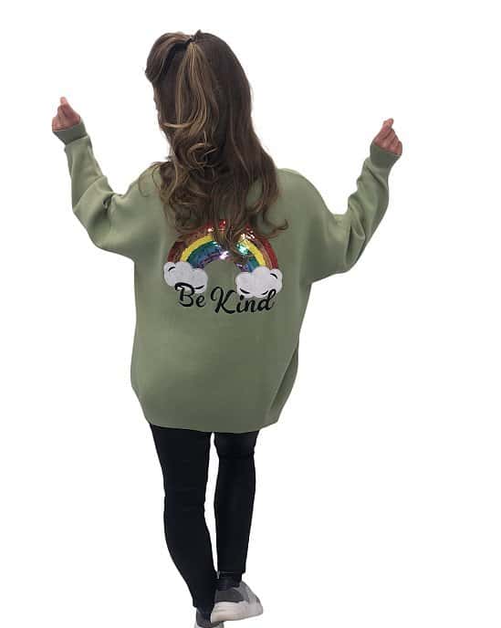 Ladies Be Kind Sweater in Green