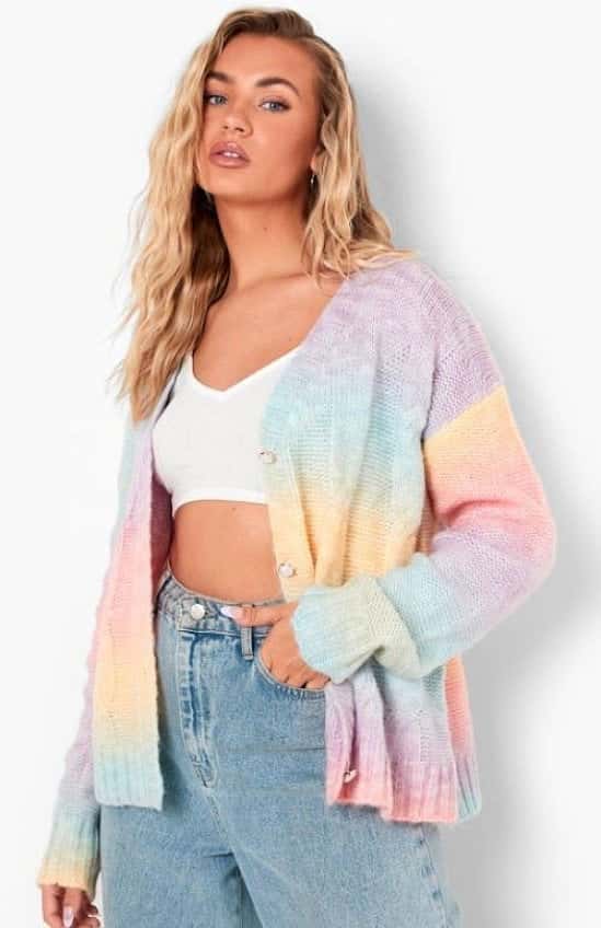 Soft Knit Ombre Cable Cardigan - £30.00!