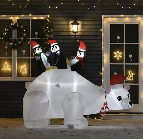 1.5M inflatable polar bear with penguins
