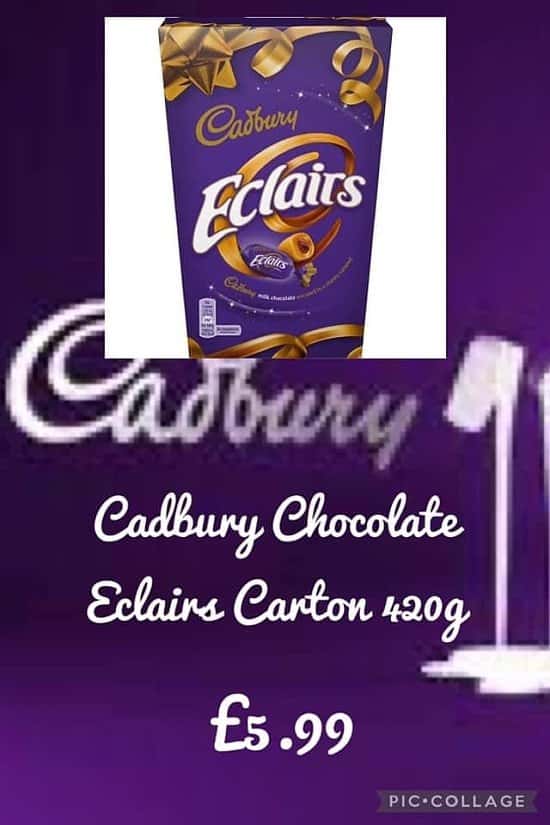 Cadbury Chocolate Eclairs Carton 420g