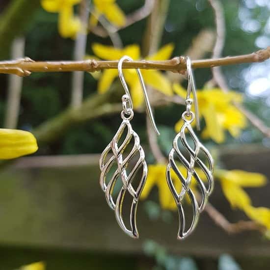 SAVE 30% - Deal of the Week - Gorgeous, sterling silver, abstract angel wing drop earrings