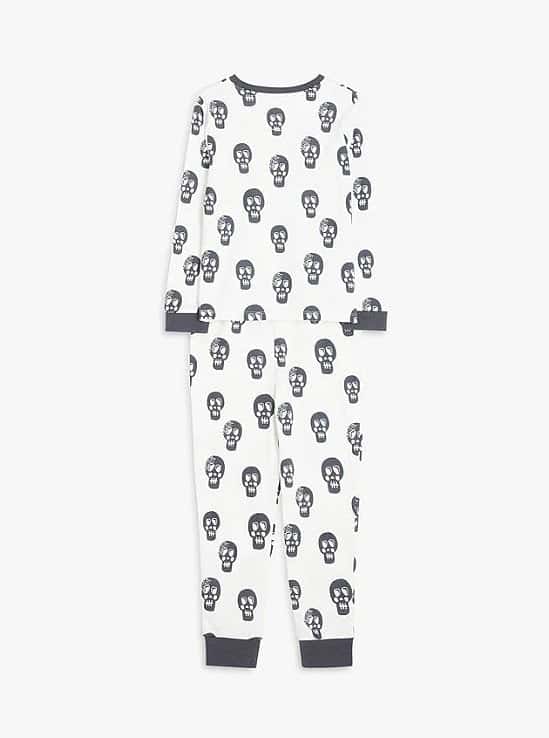 John Lewis & Partners Kids' Skull Cotton Pyjamas, White £10.00 - £14.00!