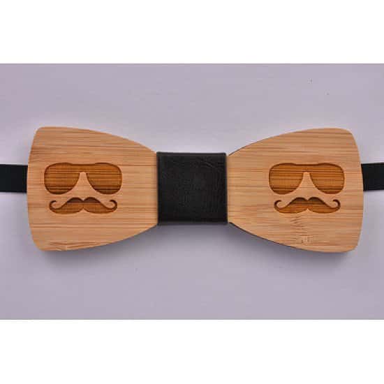 Wooden Bow Tie Moustache And Glasses - £10.99 was £19.99