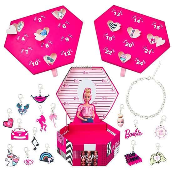 Barbie Advent Calendar 2021 Jewellery Box Advent Calendar For Girls with Bracelet and Charms, Barbie